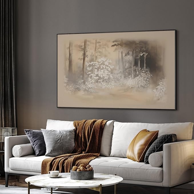 SIGNWIN 30"x60" Extra Large Framed Wall Art Misty Forest in Sepia Tones, Watercolor Woodland Landscape for Home Living Room Bedroom Decor (Frame Assembly Required)-Ruum Studio Home