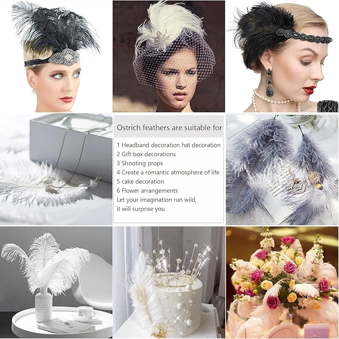 THARAHT 24pcs Red Ostrich Feathers Natural Bulk 8-10Inch 20cm-25cm for Wedding Party Centerpieces Easter Gatsby and Home Decorate Ostrich Feathers-Ruum Studio Home