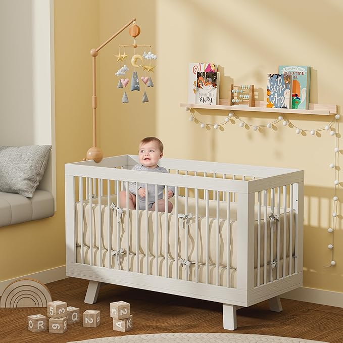 Crib Mobile Arm with Music Box,32.5 Inch Crib Mobile Stand,Wooden Mobile Arm for Crib (2 Modes,360°Adjustable,100% Beech Wood) Baby Crib Mobile for Boy and Girl-Ruum Studio Home