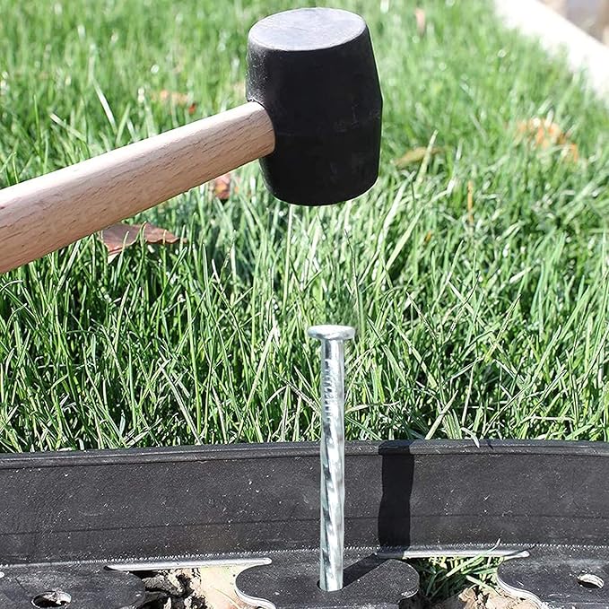 50/100/150 Pack 6" Solid Galvanized Non-Rust Metal Garden Stakes Spiral Landscape Edging Anchors for Paver Edging, Gardening, House Construction, etc (150)-Ruum Studio Home