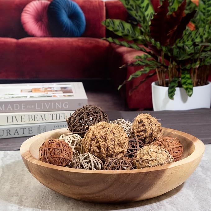 ANDALUCA Decorative Balls Bag Bowl Filler Home Decor (Rattan)-Ruum Studio Home
