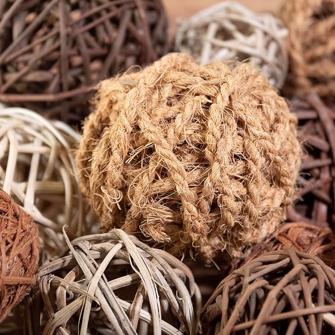 ANDALUCA Decorative Balls Bag Bowl Filler Home Decor (Rattan)-Ruum Studio Home
