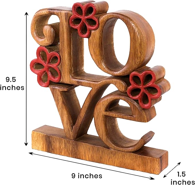 Decozen Gifts for Mom - Wooden Love Letters Sculpture - Mother's Day Birthday Gifts, Home, Office, Living Room, Shelf, Fireplace, Farmhouse, Tabletop, Boho and Mantle Decor - Mothers Day Decorations-Ruum Studio Home