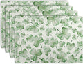 Shamrocks St. Patrick's Day Placemats Set of 4 Watercolor Lucky Clovers St Patrick's Day Table Mats Seasonal Spring Green Leaves Linen Place Mats for Party Kitchen Dining Outdoor Indoor Decor-Ruum Studio Home