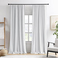 RAIN CITY White Blackout Curtains 120 Inches Long Modern Farmhouse Back Tab Pleated Look Window Drapes for Bedroom Living Room 2 Panels 50x120x2-Ruum Studio Home