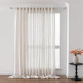 MYSKY HOME Living Room Curtains for Windows, Semi Sheer Linen Curtains Boho Room Decor Sliding Glass Patio Doorways Light Filtering Privacy Protect Soft Texture, 100" x 90", Linen, 1 Panel-Ruum Studio Home