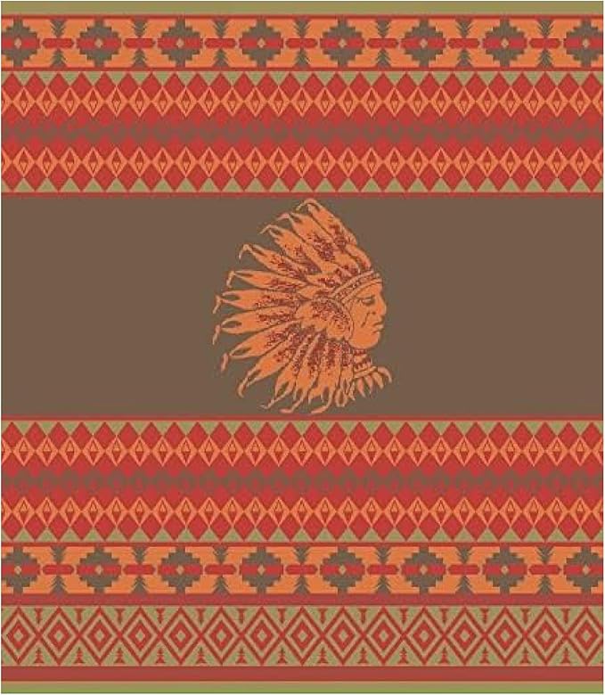 Beacon Blankets Southwestern Chief Henry Native American Design Throw - 90" x 90" Blanket Only - Premium Plush Blanket Can be Used for Queen or King Size Bed-Ruum Studio Home