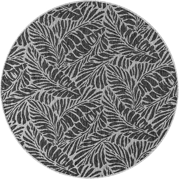 Keen Home Design Terrace Outdoor Round Rug - 5ft Round Washable Indoor/Outdoor Rug for Patio, Kitchen, Balcony, Beach, Garden, Deck and Porch, Size: 5'3" Round-Ruum Studio Home