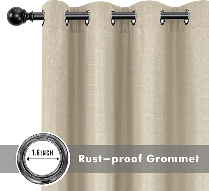 HolidayIdeas Linen Outdoor Curtains for Patio Waterproof-4 Panels Cream Outside Gazebo Curtains 54"x95"-Indoor/Outdoor Curtains Weighted Weatherproof, Privacy for Pergola, Porch, Cabana, Livingroom-Ruum Studio Home