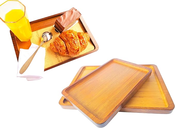Bamboo Serving Tray – Two Sizes for Breakfast, Tea, Coffee & Snacks – Eco-Friendly Wooden Tray for Bed, Kitchen, Coffee Table, or Decorative Use-Ruum Studio Home
