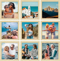 Vittanly 8x8 Picture Frames Set of 9, Shatter Resistant Plexiglass, Display 4x4 Pictures with Mat or 8x8 without Mat, Photo Frames for Wall Mount, Engineered Wood, OAK-Ruum Studio Home