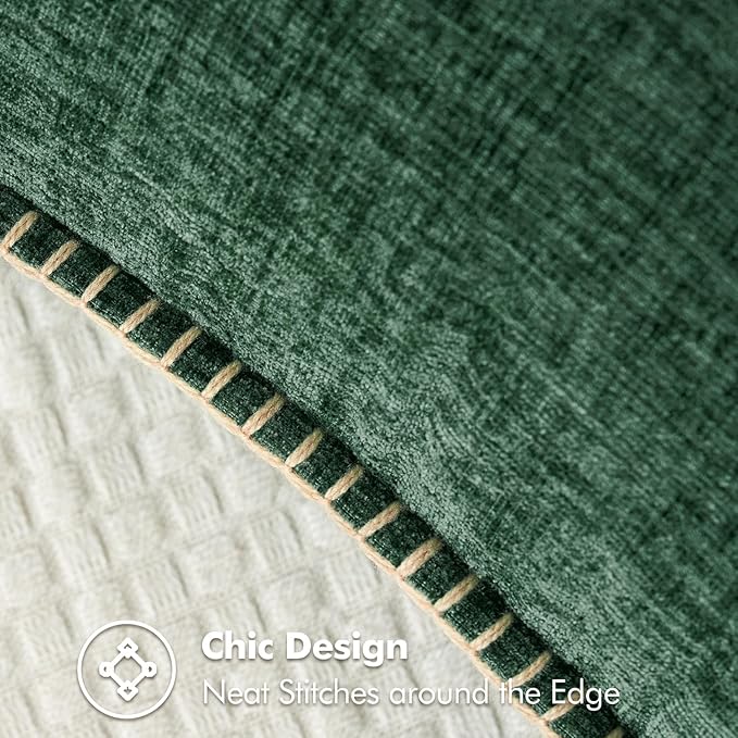 MIULEE Pack of 2 Christmas Pillow Covers 20x20 Inch Dark Green Farmhouse Decorative Throw Pillow Covers with Stitched Edge Soft Chenille Solid Dyed Couch Pillow Covers for Sofa Bed Living Room-Ruum Studio Home