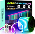 GZBtech RGB LED Neon Rope Lights 82FT/25M, AC 110-120V Waterproof Color Changing LED Rope with Remote Controller, Dimmable Multi Color Neon Rope Lighting for Indoor Outdoor Commercial Use-Ruum Studio Home
