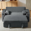 68.11" Corduroy Convertible Sofa Bed with USB Charging Port, Foldable Sleeper Chair with Pillows & Armrests, 3-in-1 Floor Couch for Living Room, Bedroom, Guest Room – Dark Gray-Ruum Studio Home