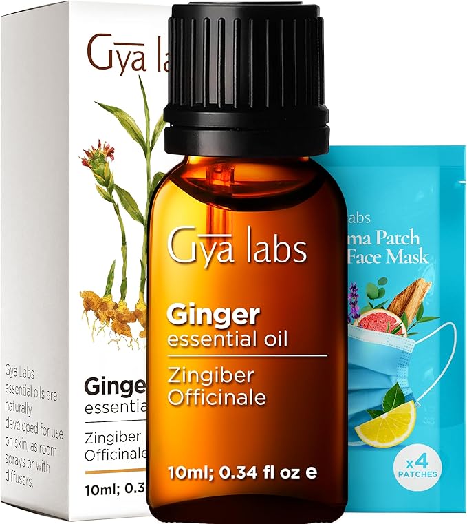 Gya Labs Ginger Essential Oil - 0.34 Fl Oz - Ginger Oil for Massage, Diffuser, Hair, Skin, Body & Candle Making Scent-Ruum Studio Home