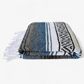 Traditional Handwoven Mexican Blanket, Large Falsa Serape - Soft & Durable - Vibrant Beach, Picnic, Yoga & Camping Mat - Lightweight Boho Throw 70"x50" (Onyx)-Ruum Studio Home
