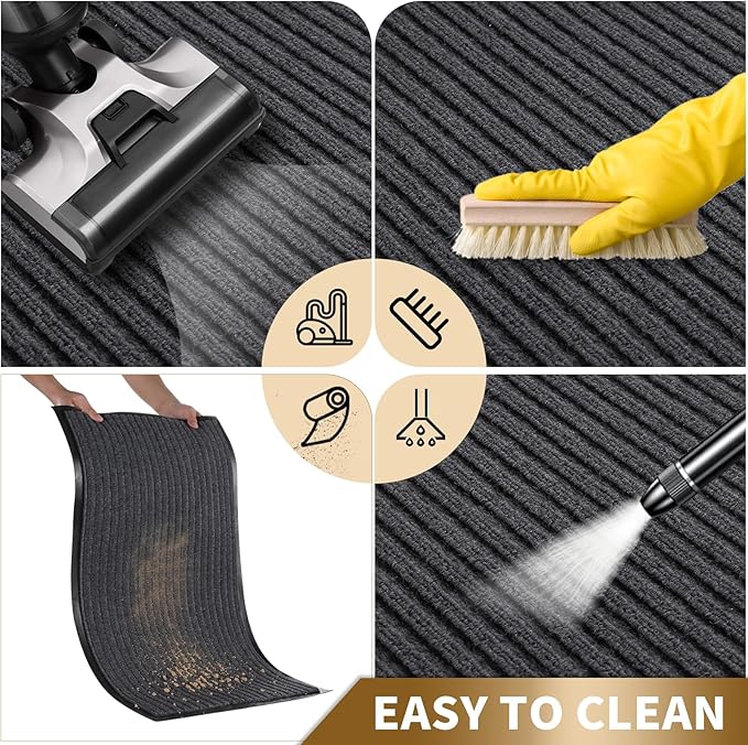 Yimobra Front Door Mat Outdoor Indoor Entrance, 100% Waterproof All-Season All Weather Doormat, Welcome Matt Outside Entry, Non Slip, Low Profile, Heavy Duty Patio Porch Floor Mats,47 x 32,Grey-Ruum Studio Home