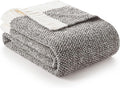 Snuggle Sac Grey Blankets Twin Size for Bed and Sofa, Reversible Super Soft Blankets Warm Cozy Knit Blankets Fuzzy Plush Blanket, Grey, 60x80 inches-Ruum Studio Home