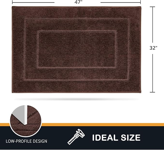 PURRUGS Dirt Trapping Door Mat 32" x 47", Non-Slip/Skid Machine Washable Entryway Rug, Dog Doormat, Super Absorbent Welcome Mat for Muddy Wet Shoes and Paws, Brown-Ruum Studio Home