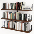 Heimlove 36 Inch Floating Bookshelves Set of 3,Heavy Duty Wall Mounted Bookshelves,Bookshelf for Living Room,Bedroom,Kitchen,Laundry Room Storage & Decor-Walnut Color-Ruum Studio Home