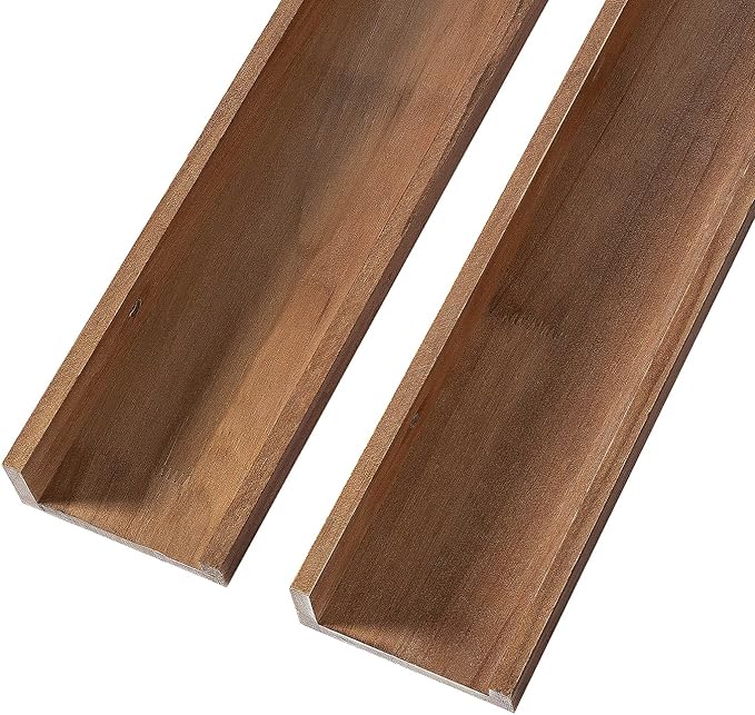 AZSKY Floating Nursery Book Shelves Light Fair Pale Walnut Rustic Picture Photo Ledge Shelves Wall Mounted Wooden Display Shelf for Bathroom Bedroom Kitchen 24 Inch Wall Shelves a Set of 2-Ruum Studio Home