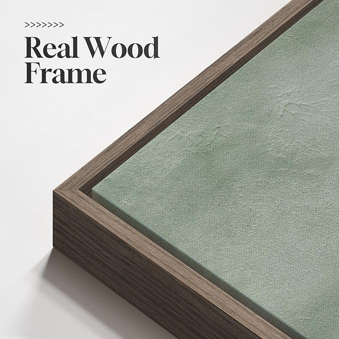 Framed Sage Green Abstract Wall Art, Modern Canvas Prints Artwork for Walls, Square Minimalist Green Abstract Pictures for Living Room, Hallway, Dining Room, Bedroom, Home Office Wall Decor 24x24 In-Ruum Studio Home