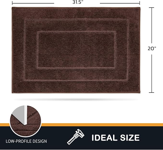 PURRUGS Dirt Trapping Door Mat 20" x 31.5", Non-Slip/Skid Machine Washable Entryway Rug, Dog Doormat, Super Absorbent Welcome Mat for Muddy Wet Shoes and Paws, Brown-Ruum Studio Home