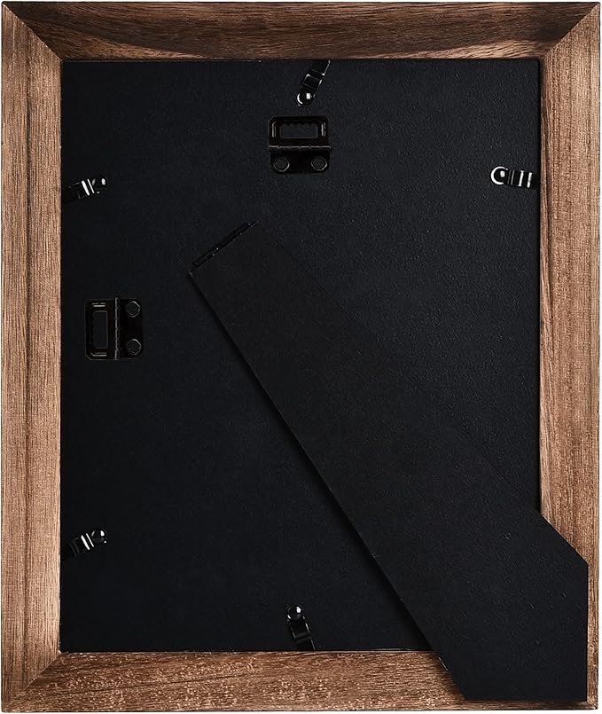 Yaetm-8x10 Picture Frame, Natural Solid Wood Photo Frame Display for Tabletop And Wall High Definition Glass Carbonized Black(2 pack)-Ruum Studio Home