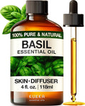 Kukka Basil Essential Oil for Diffusers - 4 Fl Oz - 100% Pure Natural Basil Oil for Skin & Aromatherapy Scent Massage Candles & Soaps Making Scent-Ruum Studio Home