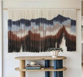 Flber Large Macrame Wall Hanging 57" W x 31" L Handmade Dip Dye Tapestry Bohemian Fiber Art Wall Hanging Mountain Inspired Wall Tapestry Neutral Rustic Wall Decor for Bedroom Living Room-Ruum Studio Home
