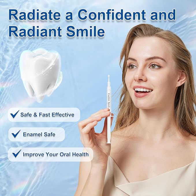 LUCKIN SMILE 10*3ML Teeth Whitening Gel Refill with 22% Carbamide Peroxide Suitable for Sensitive Teeth Whitening, 60 Whitening Treatments, Teeth Whiteners Used in Conjunction with Teeth Whitening Kit-Ruum Studio Home