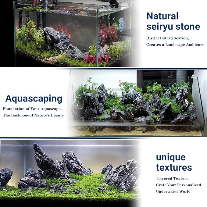Seiryu Stone Natural Stone Rocks Fish Tank Decor Rocks for Aquariums Landscaping Model Tank Decoration Aquarium Miniature -20Lb (2-8 inch)-Ruum Studio Home