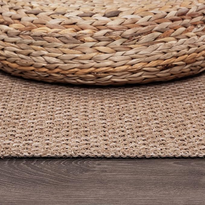 CAMILSON Easy Jute Rug 6x9, Indoor Outdoor Natural Color Farmhouse Area Rugs for Living Room Patio and Kitchen Rug, Solid Boho Woven Design, Easy-Cleaning, Washable Outside Carpet Alfombras (6 x 9)-Ruum Studio Home