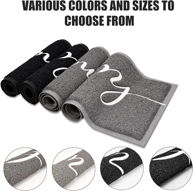 Door Mat (32"x20",Grey), Durable Welcome Mat Low Profile Floor Mat Front Doormat Non Slip Mats Entrance Rectangular Easy to Clean Doormat, for Entryway, Patio, High Traffic Areas-Ruum Studio Home