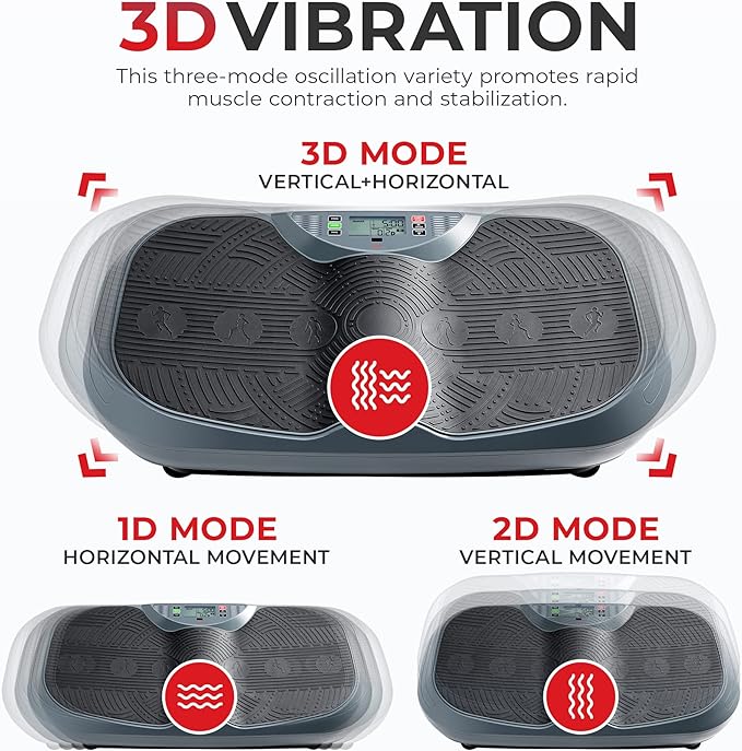 Sunny Health & Fitness Vibration Plate Exercise Machine, Full Body Vibrate Platform for Lymphatic Drainage with Multiple Speeds and Modes, Vibrating Plate Machine for Tension Relief & Weight Loss-Ruum Studio Home
