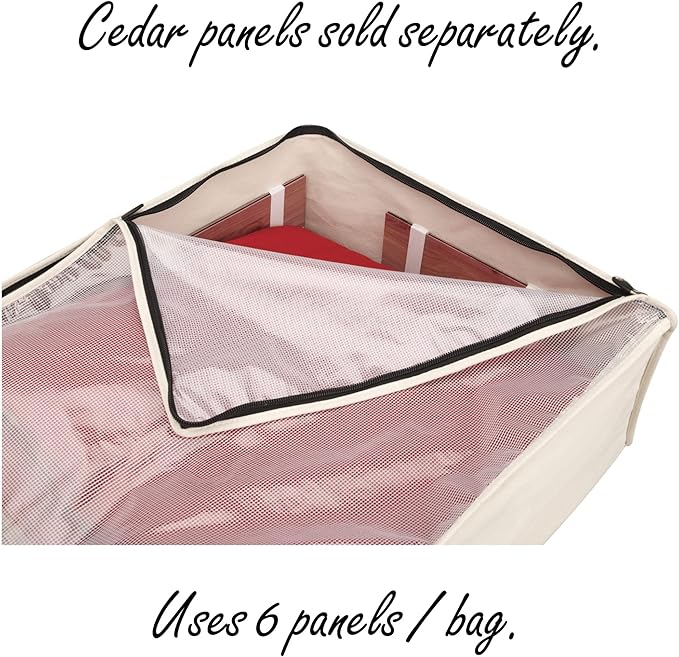Household Essentials 3364-1 Cotton Canvas Blanket Storage Bags | Natural, Off-White-Ruum Studio Home