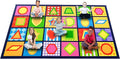 Booooom Jackson Seating Classroom Rug for Kids Room Seating Décor, 7'54''x13'12'' Vibrant Geometric Patterns Large Preschool Carpet Seating Rug for Teaching and Playroom, Non-Slip Rubber Backing-Ruum Studio Home