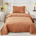 MarCielo 3-Piece 100% Cotton Oversized Bedspread Lightweight Quilt Coverlet Embroidery Farmhouse Bedding Set T0 (Royal Orange, Twin (68"x86"))-Ruum Studio Home