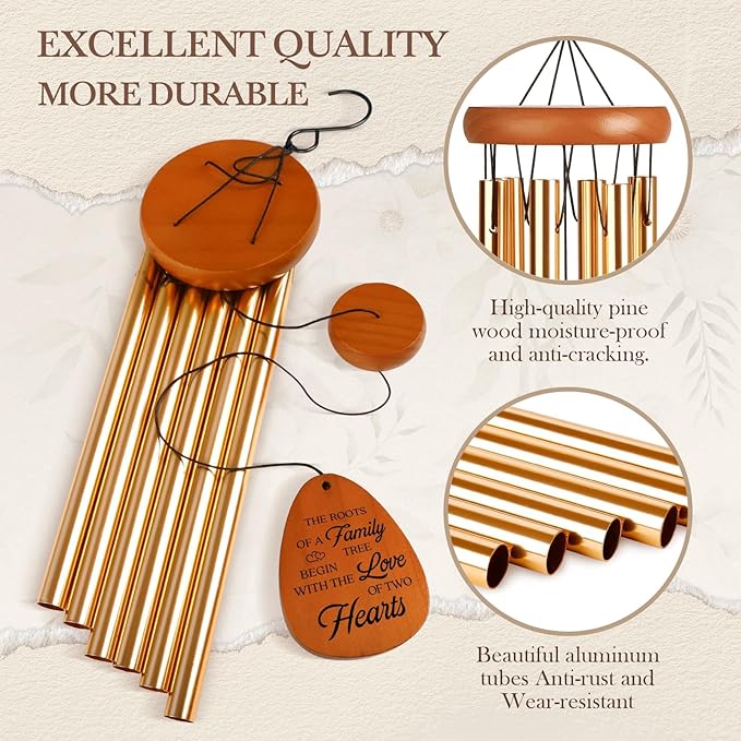 60th Wedding Anniversary Wind Chime, Happy 60th Anniversary Romantic Gifts for Couple, Parents, Wife, Husband, Friends, Diamond Wedding Anniversary's Keepsake Gifts Ideas-Ruum Studio Home