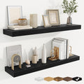 fuqing Floating Shelves for Wall, Bathroom Shelf Wall Mounted for Storage, Shelves with Invisible Bracket for Bedroom, Kitchen, Living Room, Farmhouse Small Book Shelf, 36 Inch Set of 2, Black-Ruum Studio Home