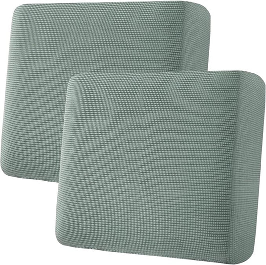 H.VERSAILTEX Super Stretch Individual Seat Cushion Covers Sofa Covers Couch Sets Slipcover Thick Jacquard Textured Twill Fabric (2 Piece Large Sofa Cushion Covers, Sage)-Ruum Studio Home