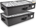 HOMELUX THEORY 2pc Under Bed Storage Containers, Bedroom Under the Bed Drawer Storage Organizer with Bins and Lids, Large Underbed Clothes Storage Box Ideal for Blanket, Fabric, & Shoes (Dark Gray)-Ruum Studio Home