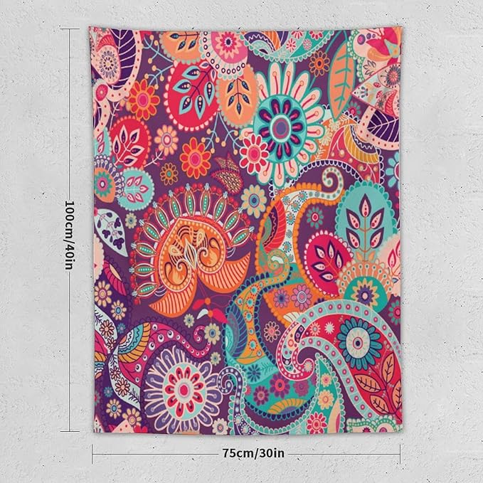 Boho Floral Tapestry, Abstract Mandala Plant Colorful Floral Home Art Wall Hanging for Bedroom Living Room Dormitory 40x60 Inch-Ruum Studio Home