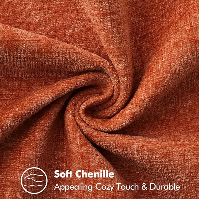 MIULEE Pack of 2 Fall Couch Throw Pillow Covers 16x16 Inch Rust Farmhouse Decorative Pillow Covers with Stitched Edge Soft Chenille Solid Dyed Pillow Covers for Sofa Bed Living Room-Ruum Studio Home