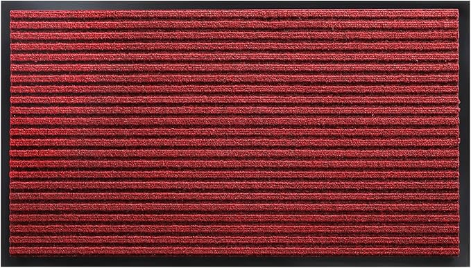 Yimobra Front Door Mat Outdoor Indoor Entrance, 100% Waterproof All-Season All Weather Doormat, Welcome Matt Outside Entry, Non Slip, Low Profile, Heavy Duty Patio Porch Floor Mats,47 x 24,Black Red-Ruum Studio Home