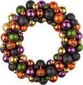 JORNOY 20inch Large Halloween Ball Wreath with Ghost & Pumpkin Accents - Seasonal Orange/Black Wall Hanging, Front Door, Mantel, Porch Decor for Home-Ruum Studio Home