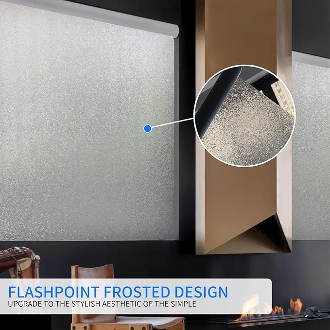 Window Film Privacy Day and Night with Installation Tools, Static Cling Glass Film Ideal for Home Shower Office Glass Door (Flash Diamond, 35.4 x 78.7 Inch)-Ruum Studio Home