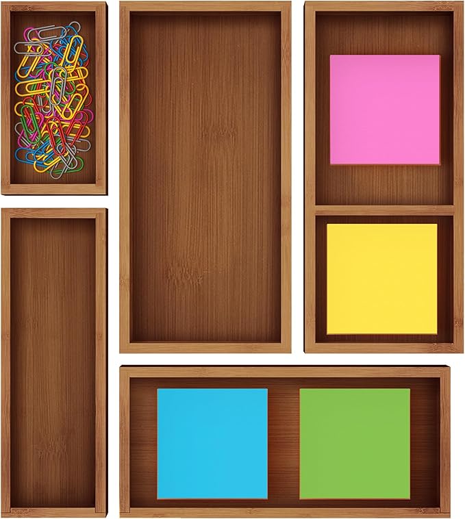 ROYAL CRAFT WOOD Premium Carbonized Bamboo Sticky Note Holder – Elegant & Durable Post-It Note Dispenser for Office Desk Organization-Ruum Studio Home