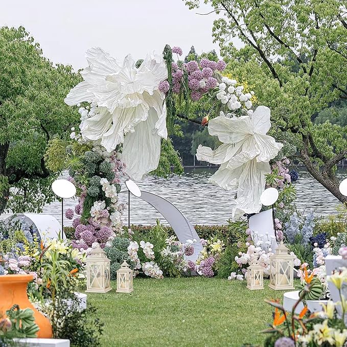 NEEDOMO Lanterns Decorative Outdoor&Indoor, Set of 4 (14"&10") Beige Metal Lantern Decor with Glass, Candle Holder for Porch, Patio, Garden, Balcony, Wedding, Table Centerpiece-Ruum Studio Home