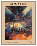 Retro Vintage New York Wall Art Print - 11x14 Unframed Poster - New York City Souvenirs, Cute Trendy Colorful Wall Decor (Knicks at the Garden, 11x14")-Ruum Studio Home